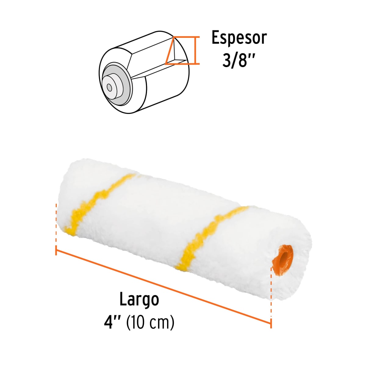 Felpa de poliéster para mini rodillo 4´´ x 3/8´´, Truper3