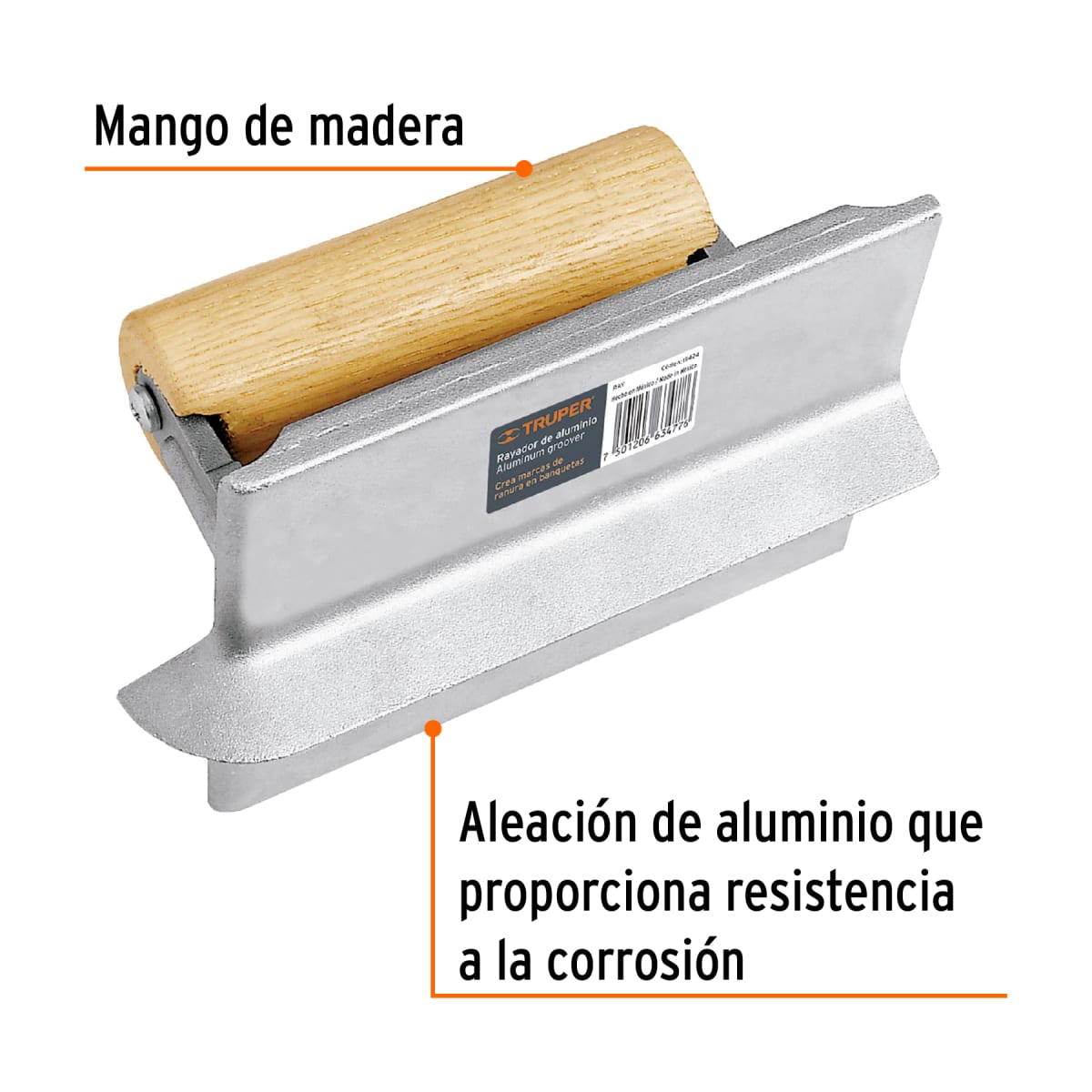 Gruña centro 11 x 5'' aluminio Truper2