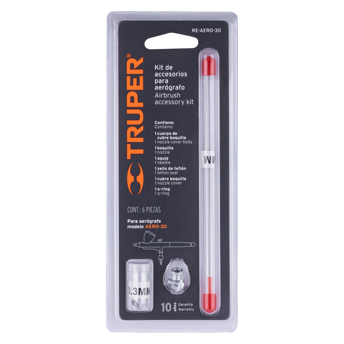 Kit de 5 accesorios para aerógrafo AERO-30, Truper3