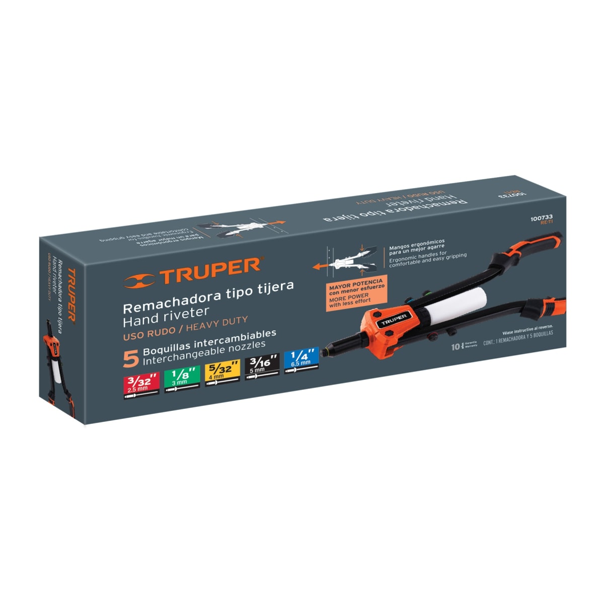 Remachadora de uso rudo tipo tijera 13