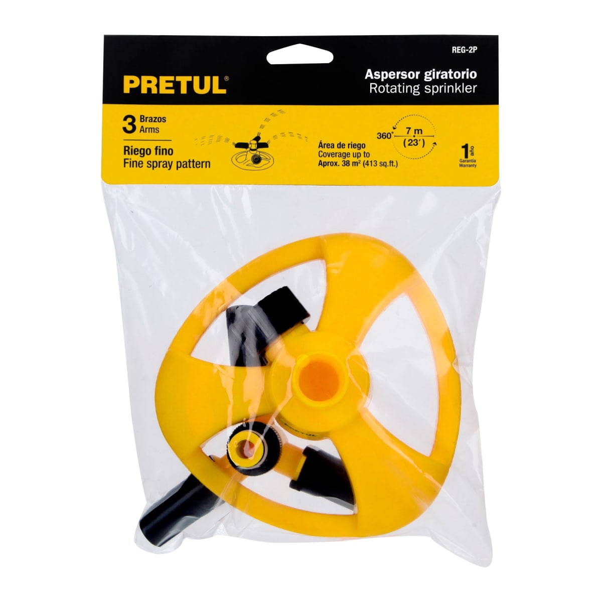 Aspersor plástico con 3 brazos Pretul5