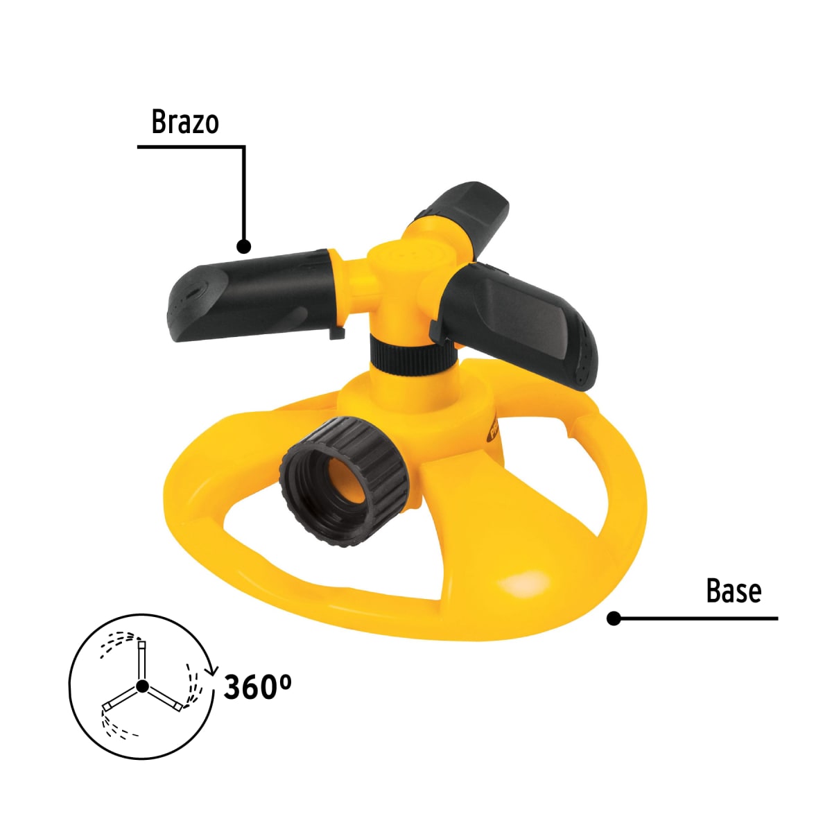 Aspersor plástico con 3 brazos Pretul2