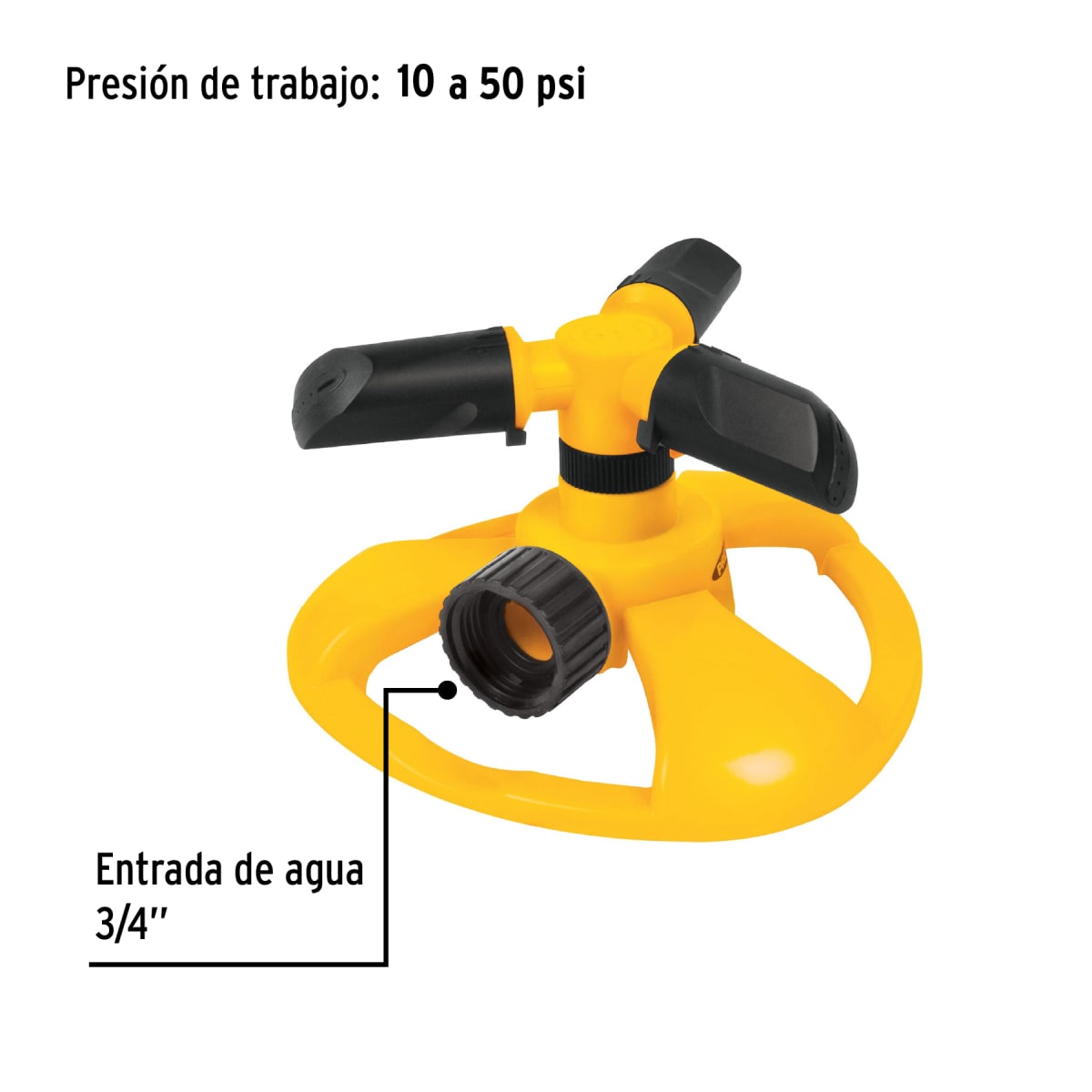 Aspersor plástico con 3 brazos Pretul3