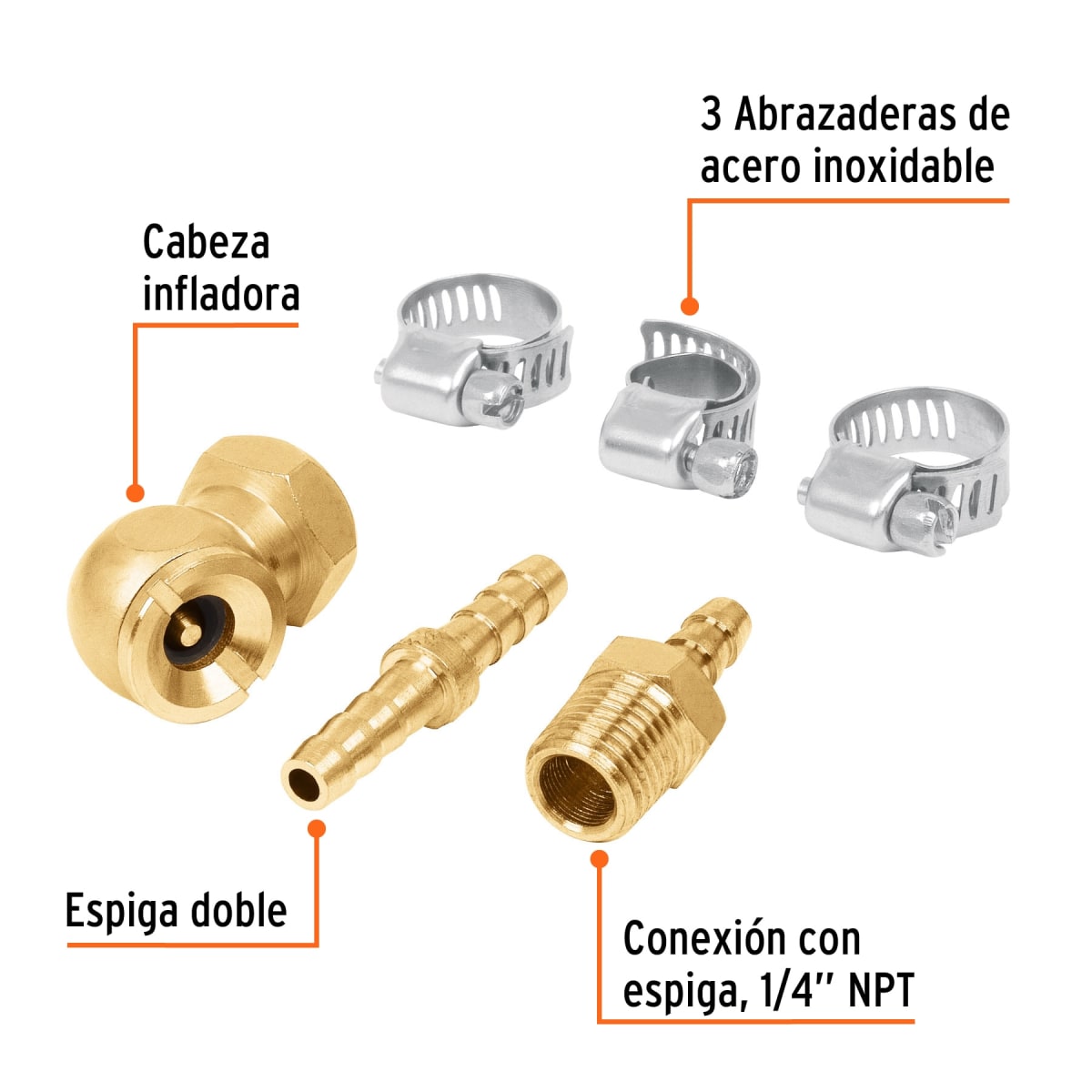 Juego de 6 piezas para reparar mangueras de 3/8''. truper2