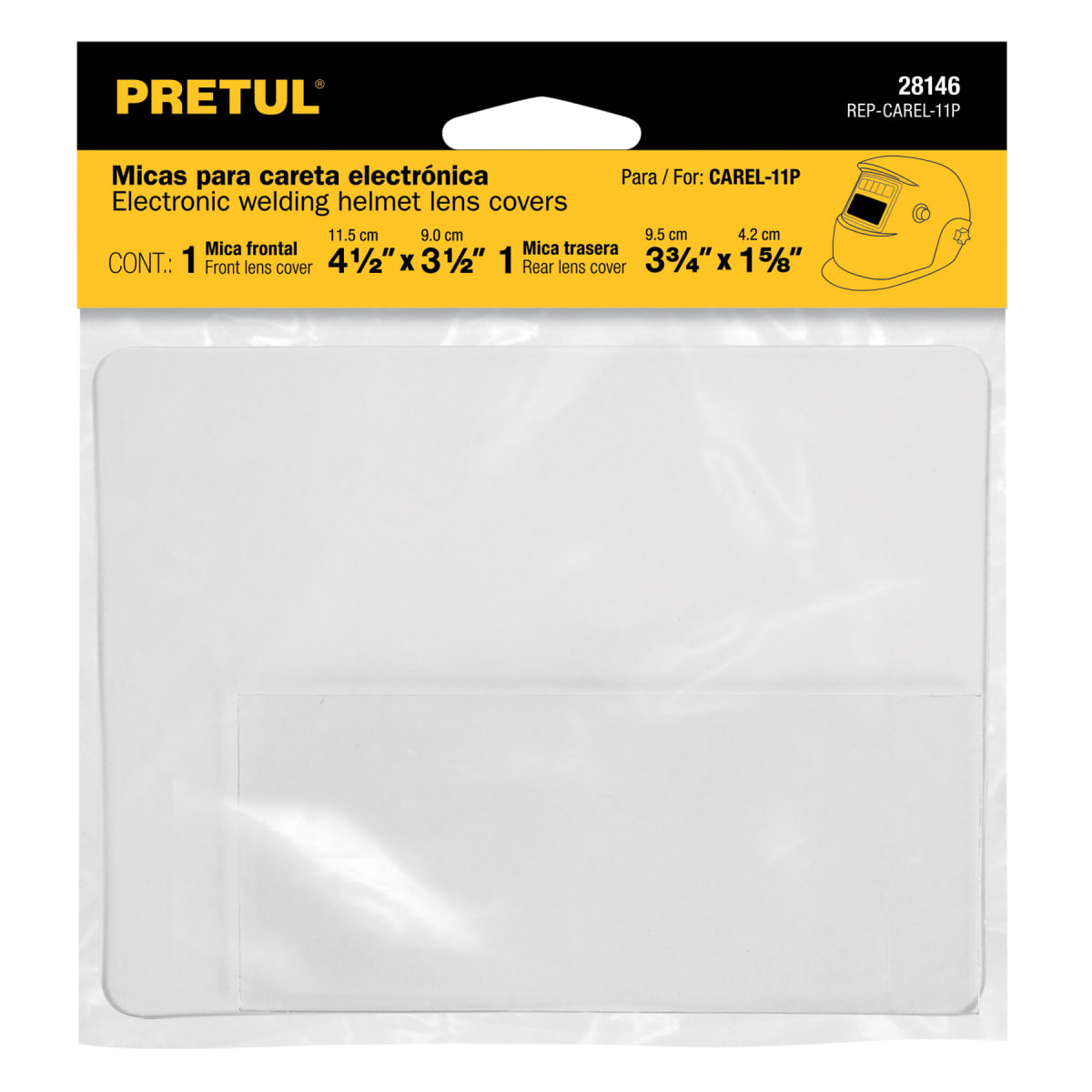 Bolsa c/2 micas para careta CAREL-11P, Pretul2