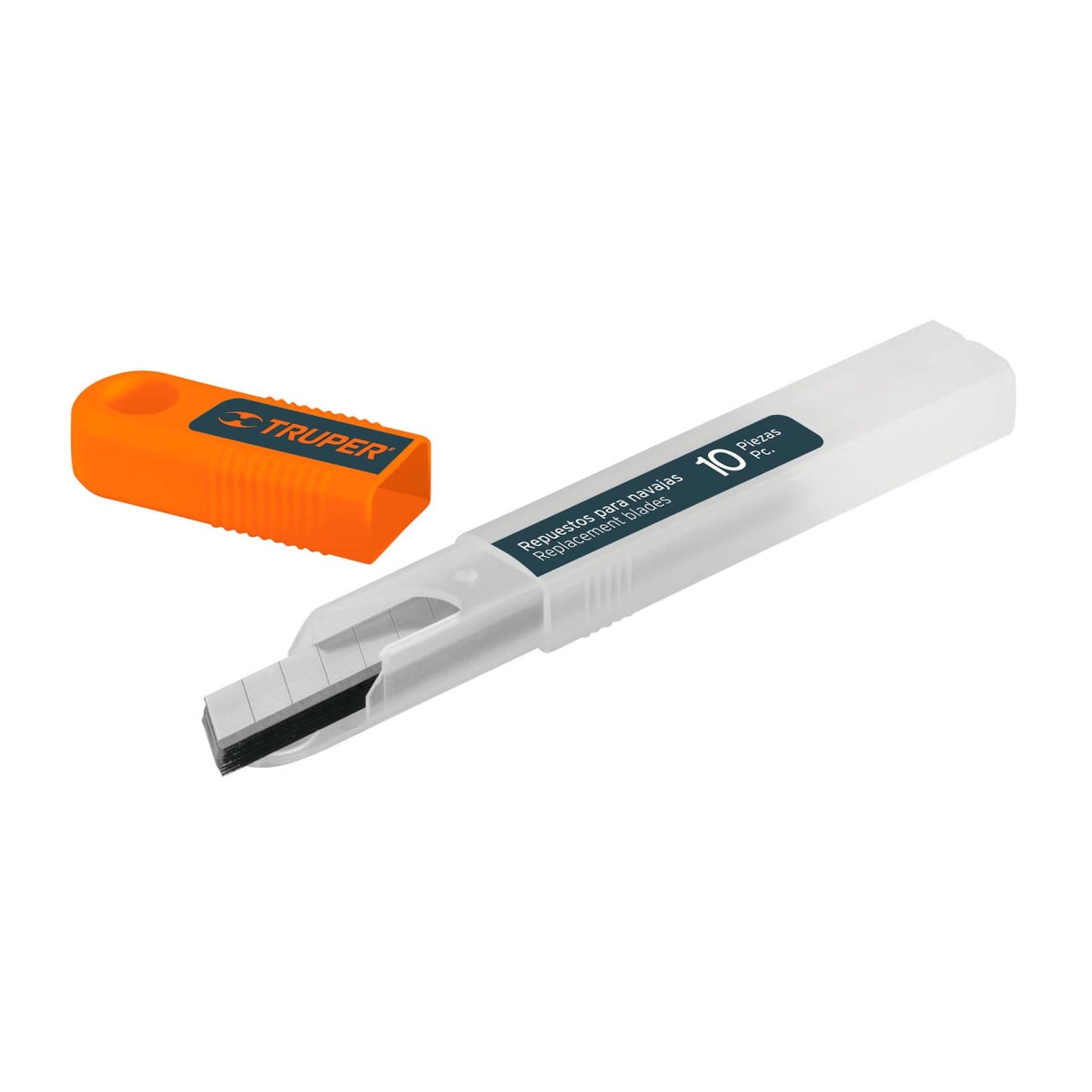 Estuche con 10 navajas sk4 de 9 mm para cuchilla. truper2