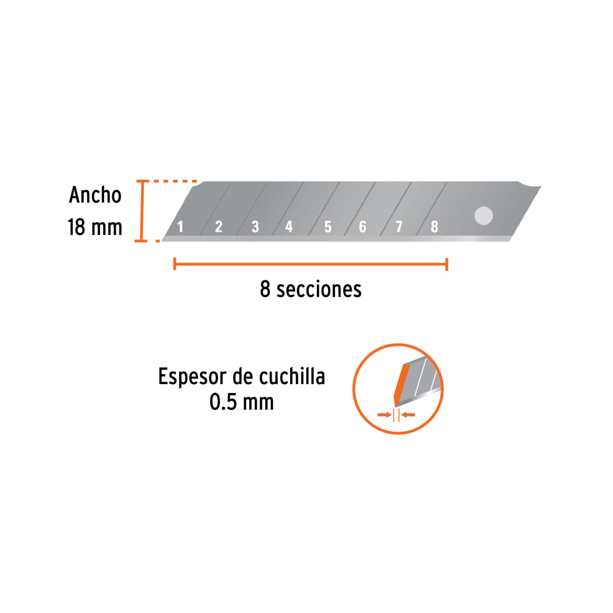 Estuche con 10 navajas SK2 de 18 mm para cuchilla, Expert Truper2