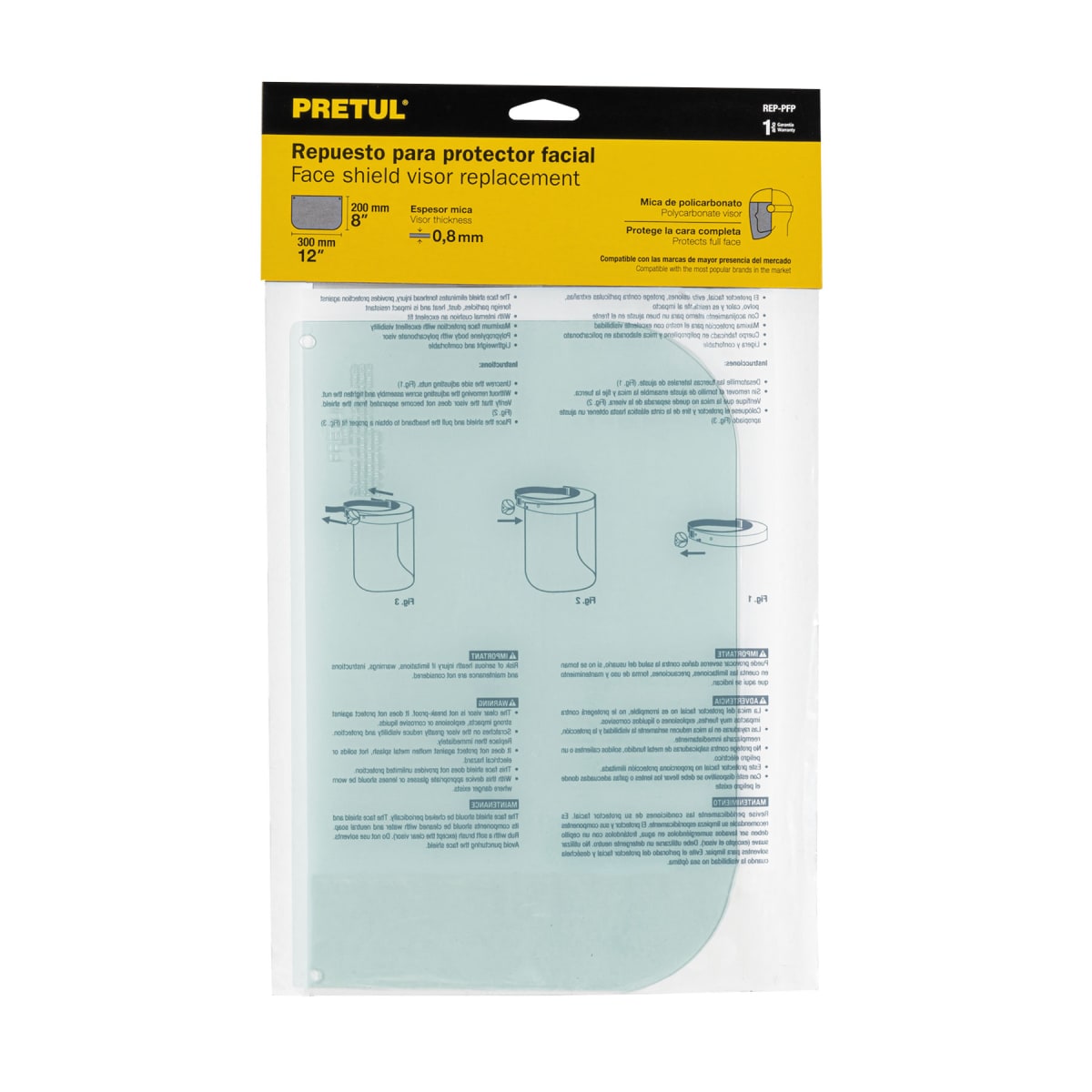 Repuesto para protector facial PF-500P, Pretul4