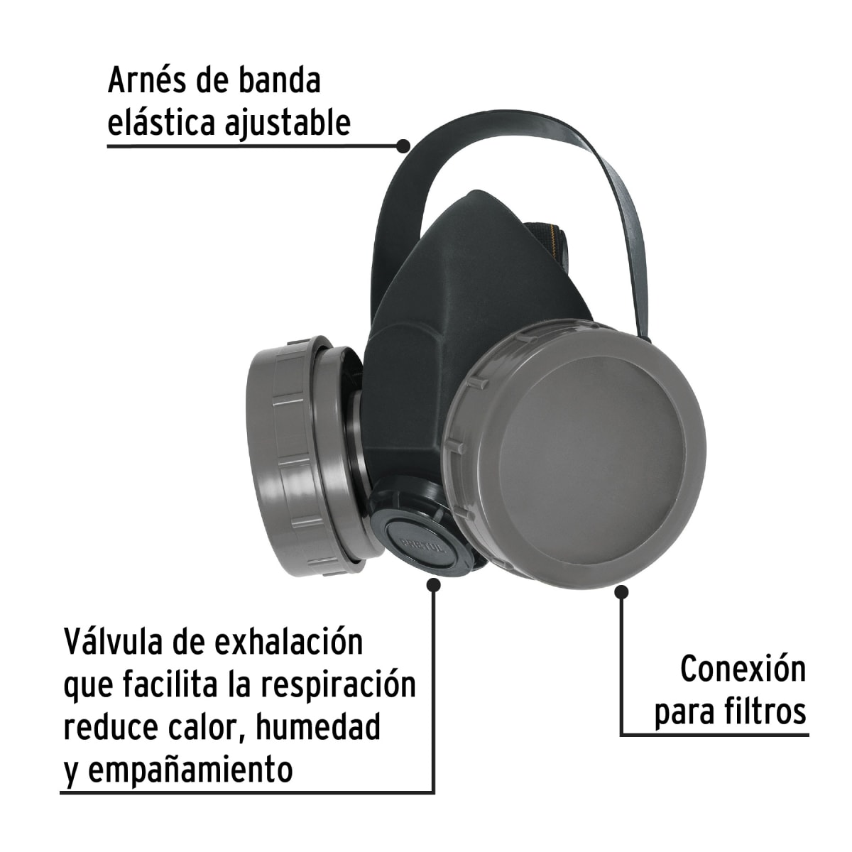 Respirador sin cartucho. 2 filtros Pretul2