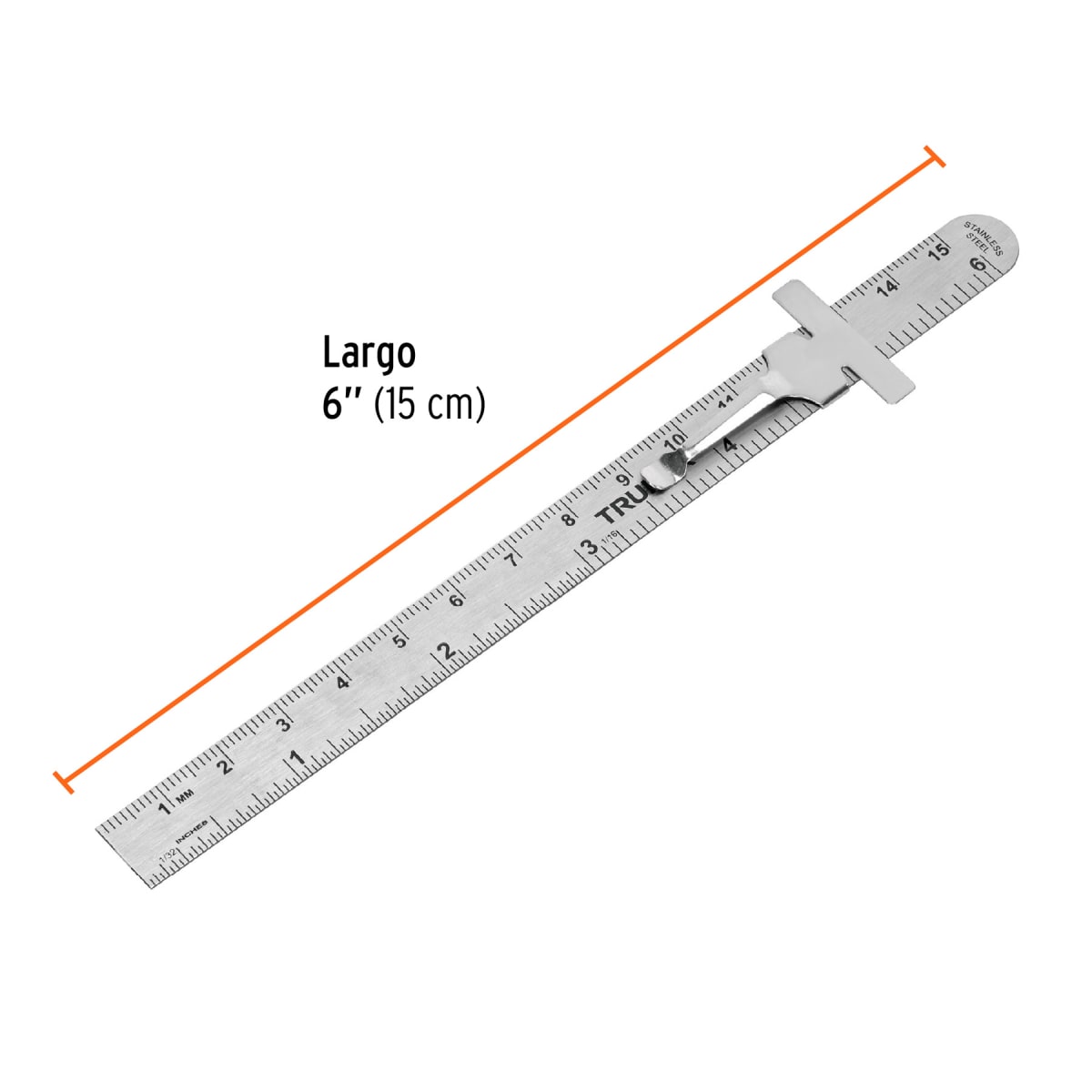 Regla 15 cm de acero inoxidable de bolsillo, Truper4