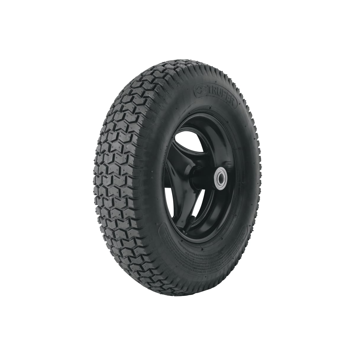 Llanta completa neumática 16'' incluye eje y baleros Truper1