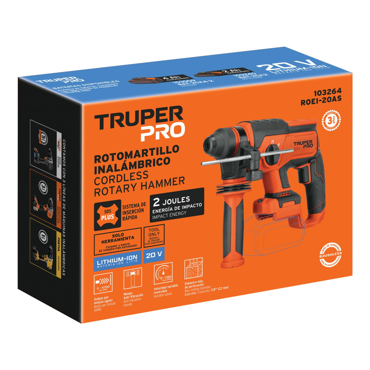 Rotomartillo SDS Plus 20V (Solo cabezal) Truper8