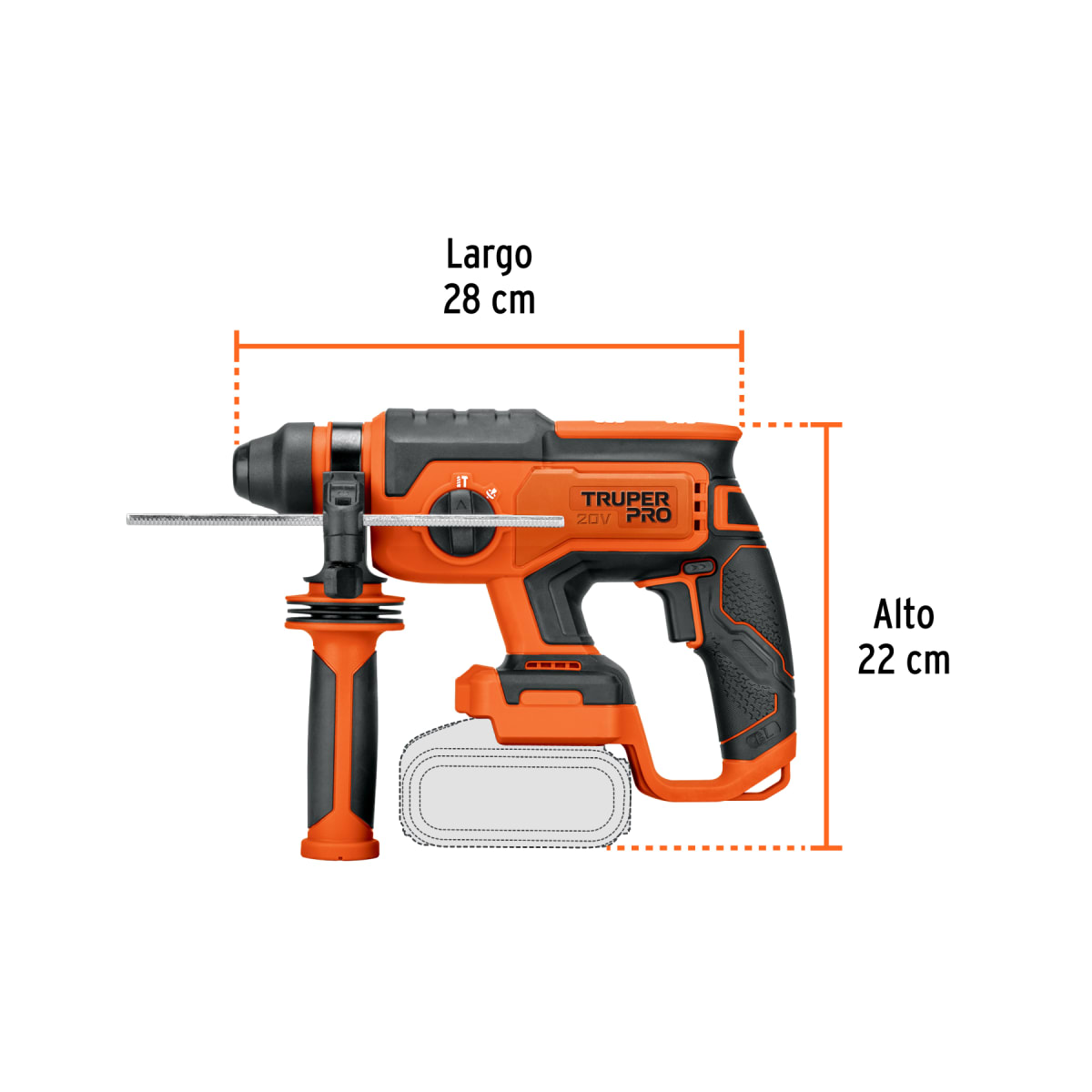 Rotomartillo SDS Plus 20V (Solo cabezal) Truper6