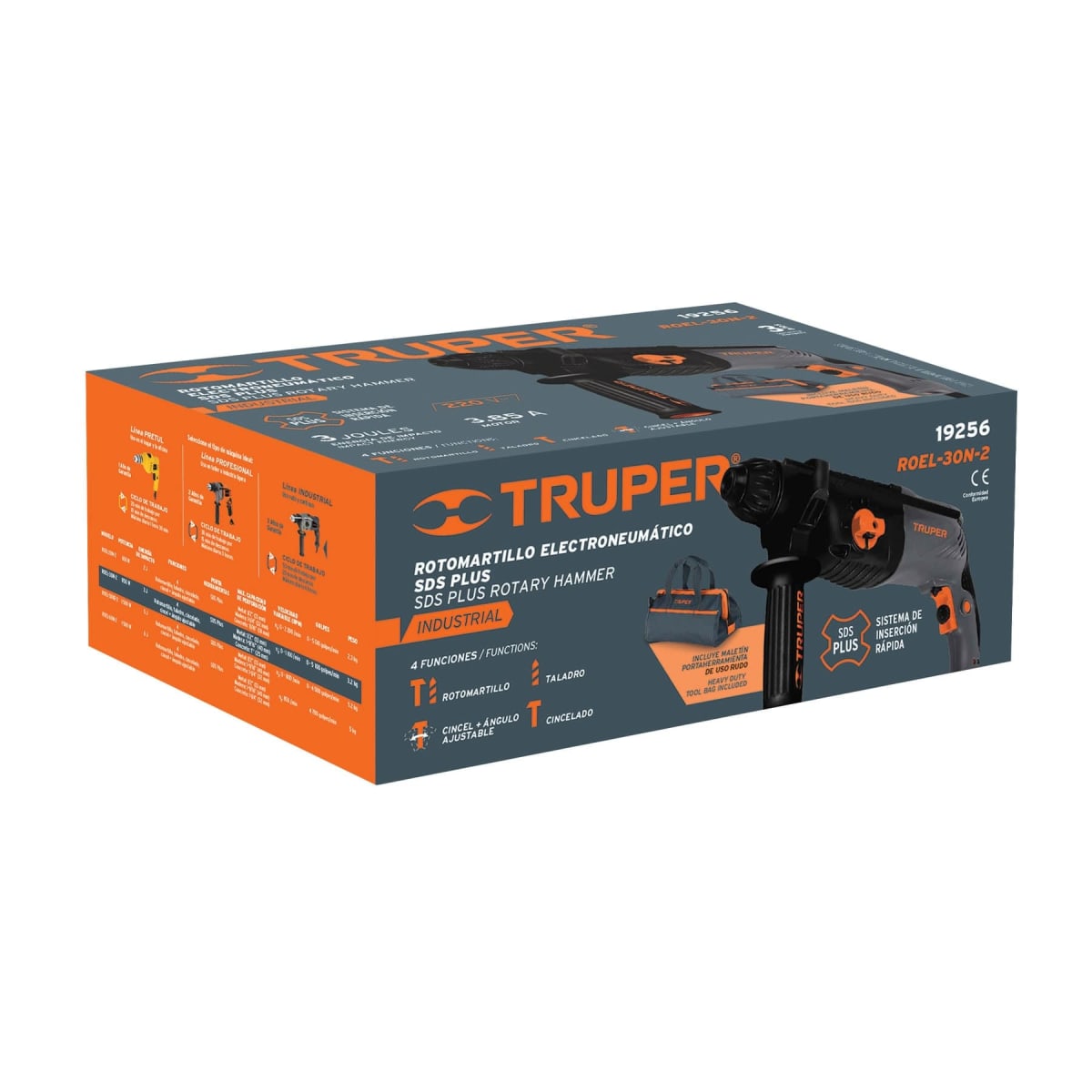 Taladro percutor SDS plus industrial 3 Joules  Truper2