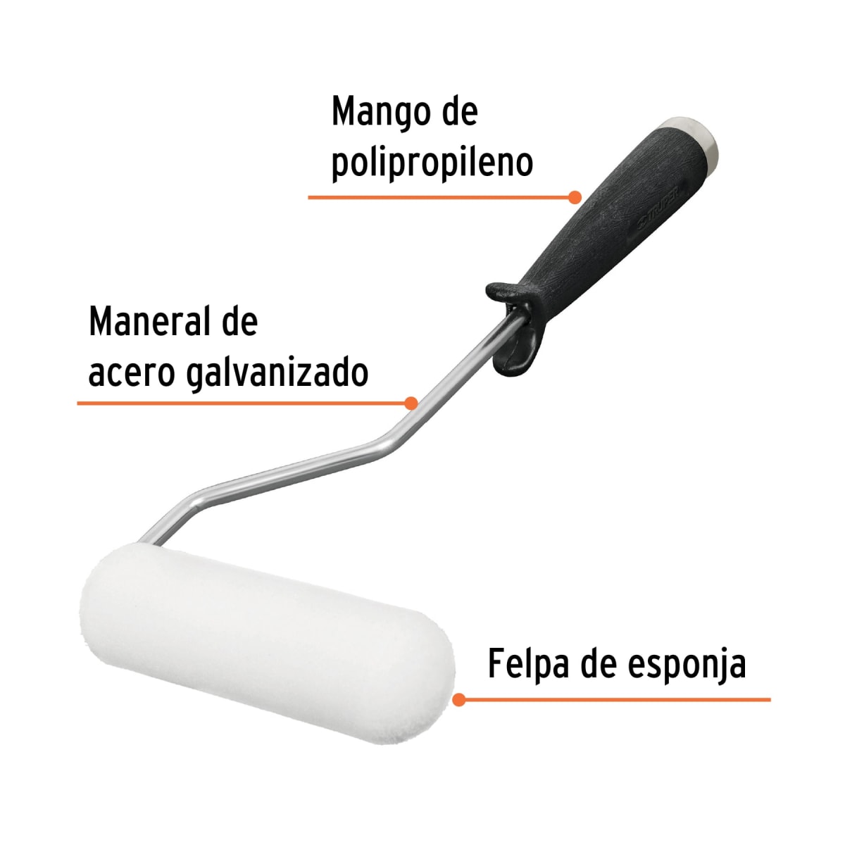 Mini rodillo para pintar 4'' x 3/8? de esponja Truper2