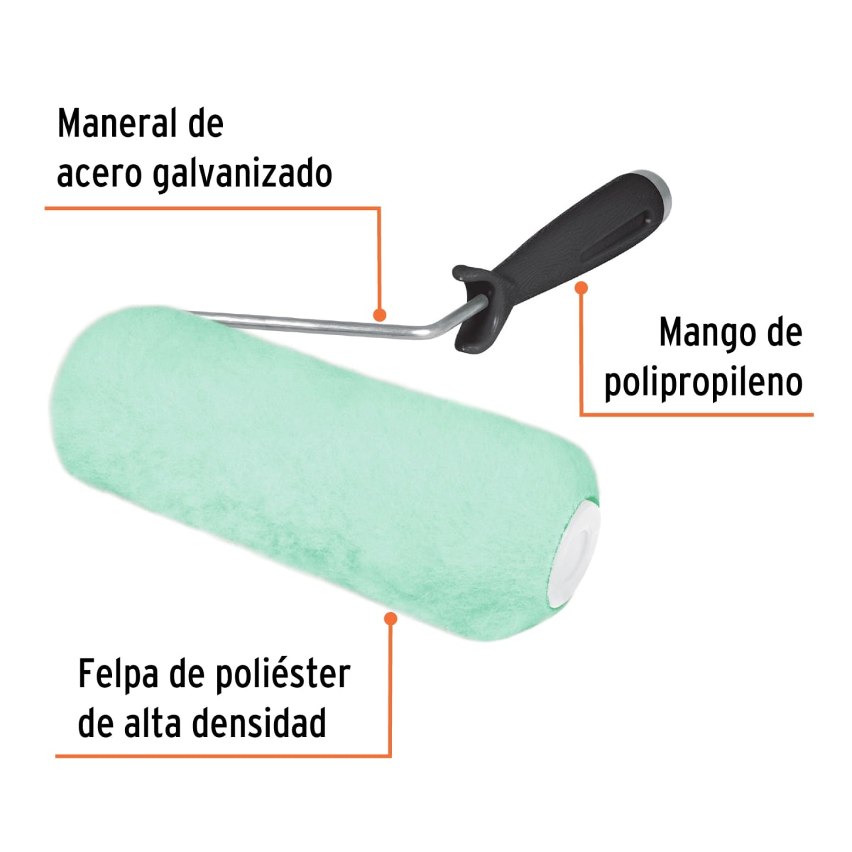 Rodillo para pintar 7'' x 5/8'' superficies lisas Truper2