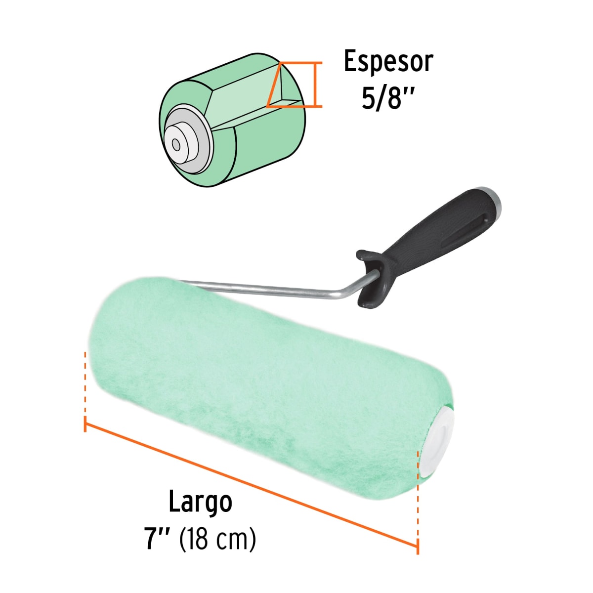 Rodillo para pintar 7'' x 5/8'' superficies lisas Truper3