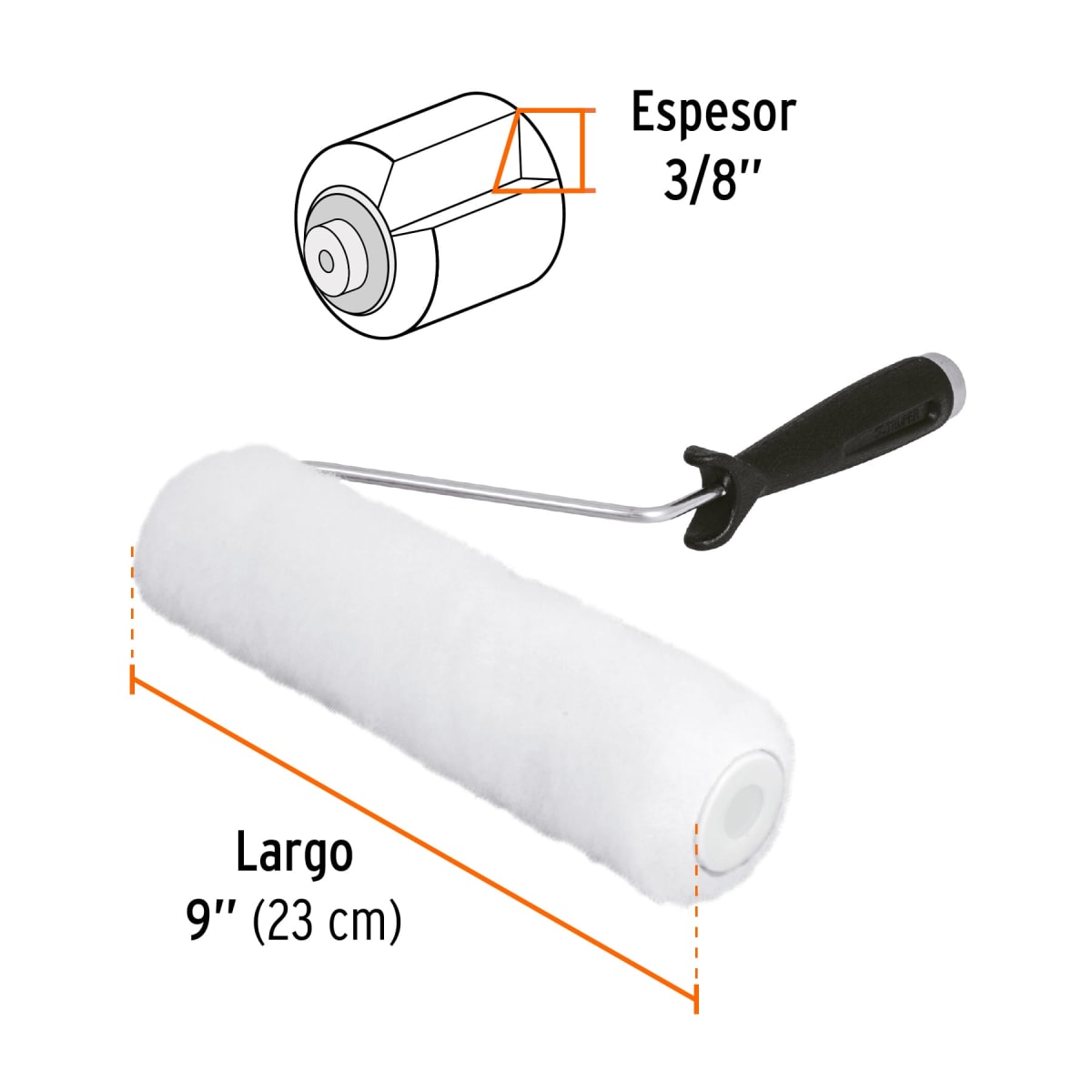 Rodillo para pintar 9'' x 3/8'' superficies lisas Truper4