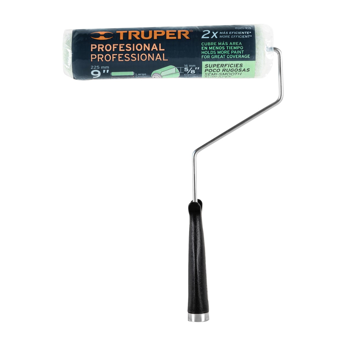Rodillo para pintar 9´´ x 5/8´´ superficies poco rugosas Truper5