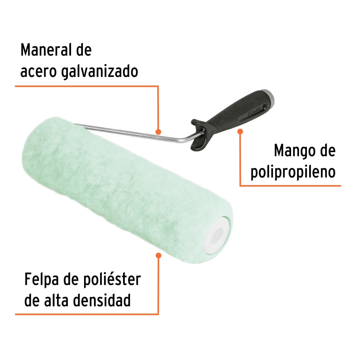 Rodillo para pintar 9´´ x 5/8´´ superficies poco rugosas Truper2