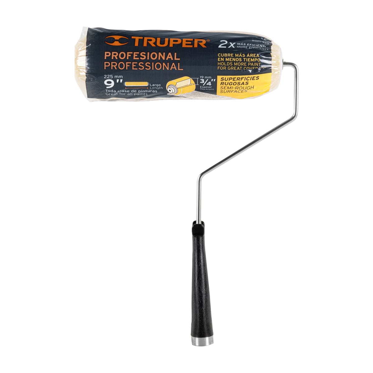 Rodillo para pintar 9´´ x 3/4´´ superficies rugosas, Truper5