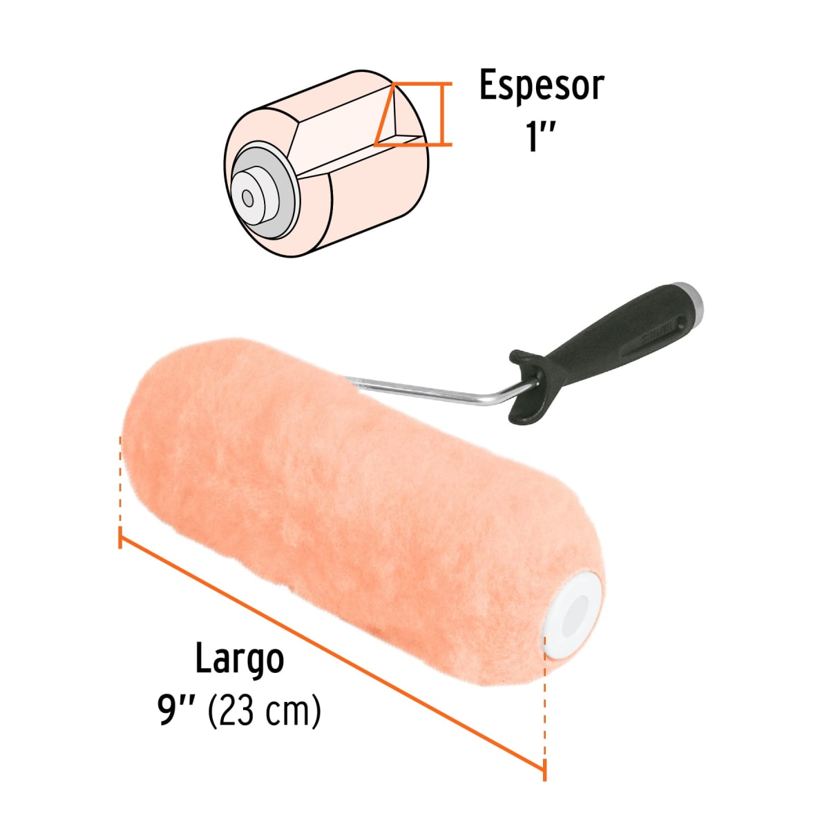 Rodillo para pintar 9´´ x 1´´ superficies muy rugosas, Truper4