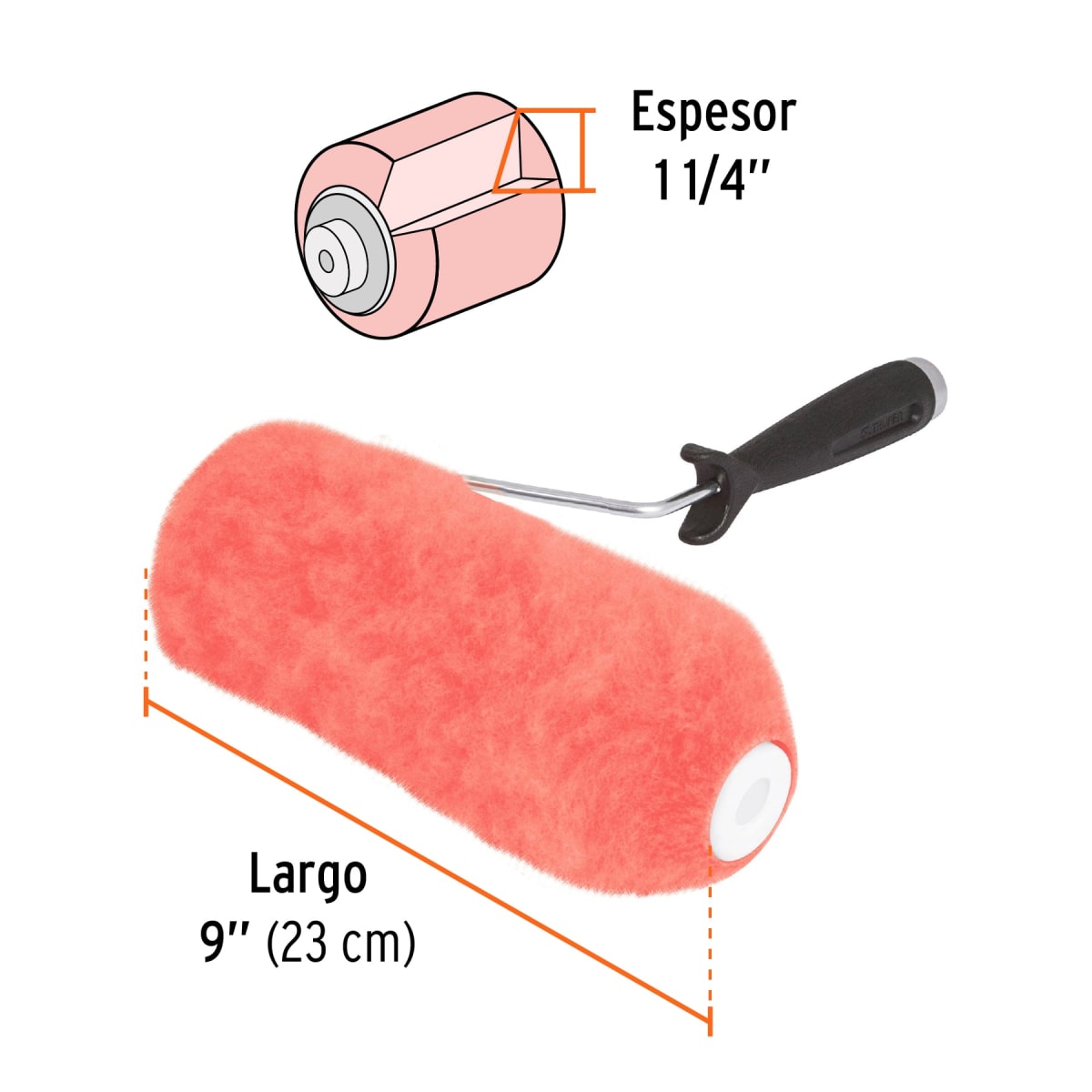 Rodillo para pintar 9´´ x 1-1/4´´ superficies extra rugosas Truper4