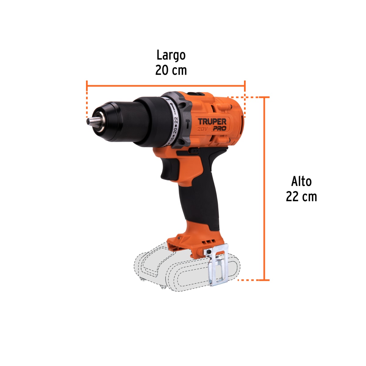 Taladro Percutor 20V (Solo cabezal) Truper8