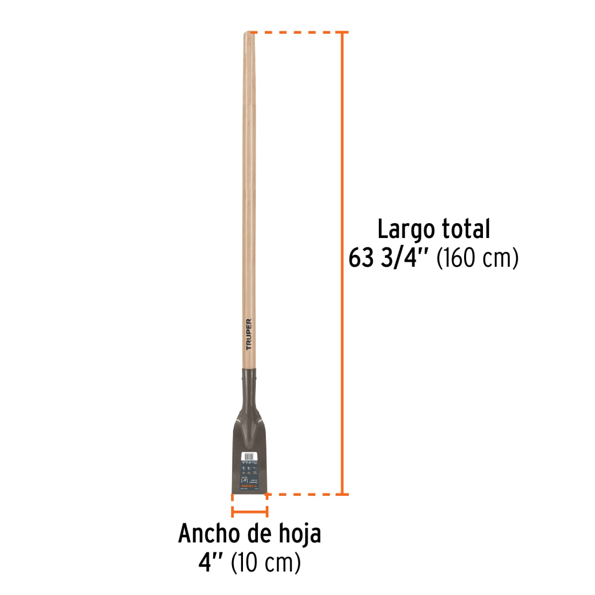 Rompedor de piso 4´´ con mango largo de 54´´, Truper3