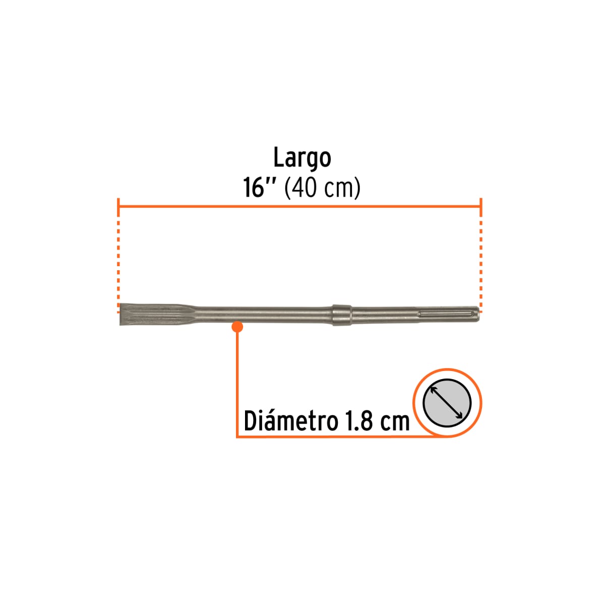 SDM-C1 Cincel plano SDS max 16´´ X 1´´ Truper2
