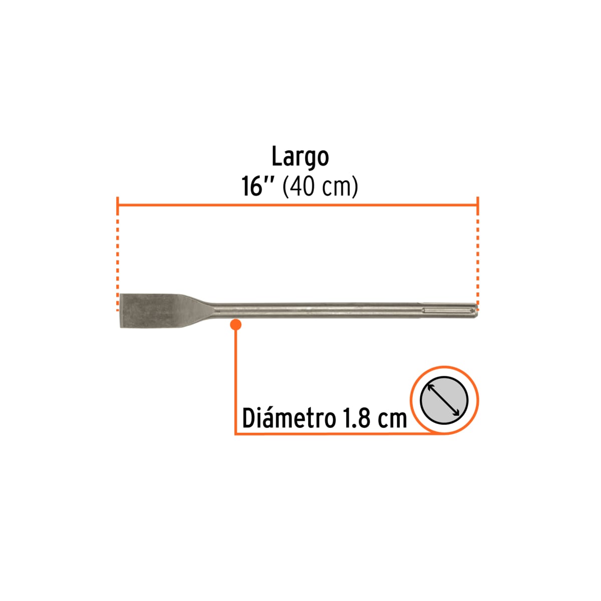SDM-C3 Cincel para azulejo SDS max 16´´ X 1.5´´ Truper2