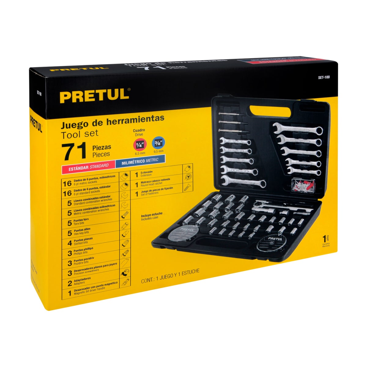 Juego de 71 herramientas mixtas Pretul5