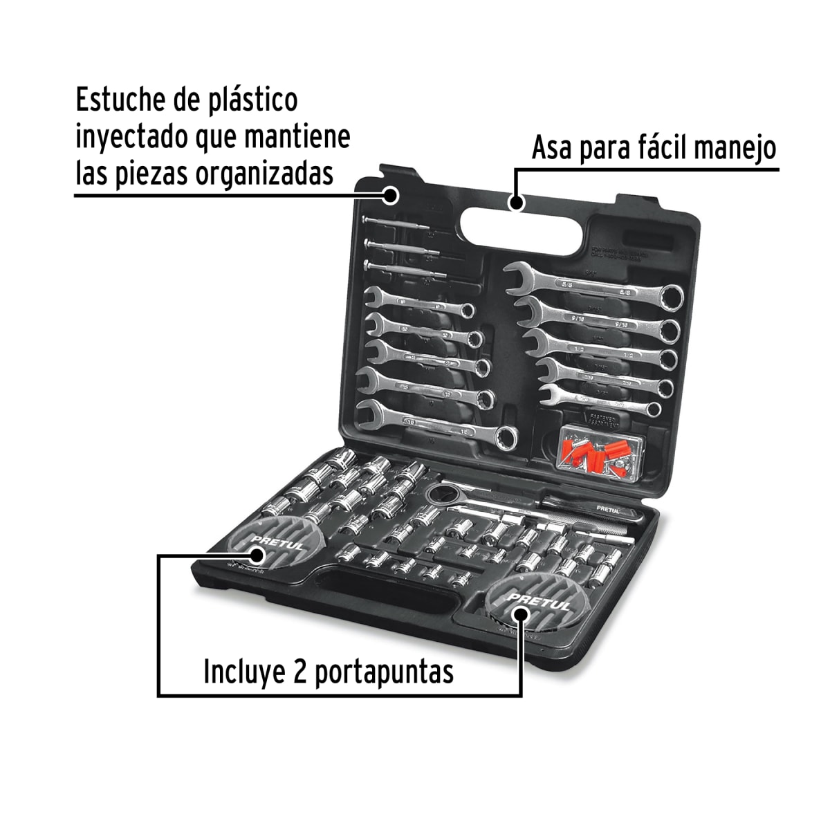 Juego de 71 herramientas mixtas Pretul4
