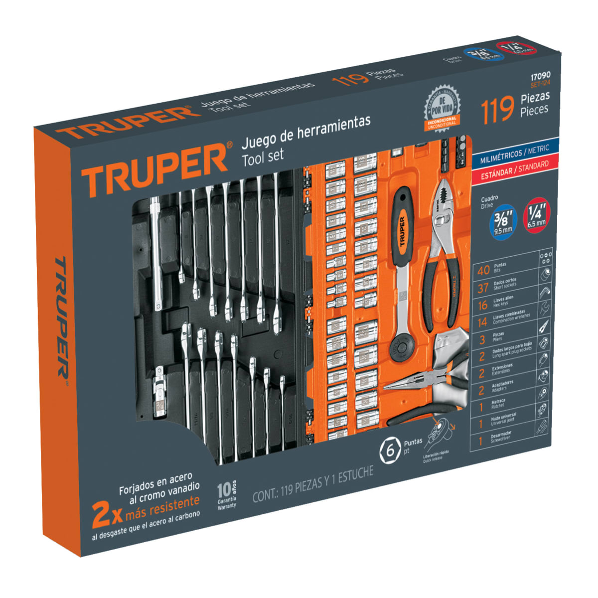 Juego de 119 herramientas mixto Truper6