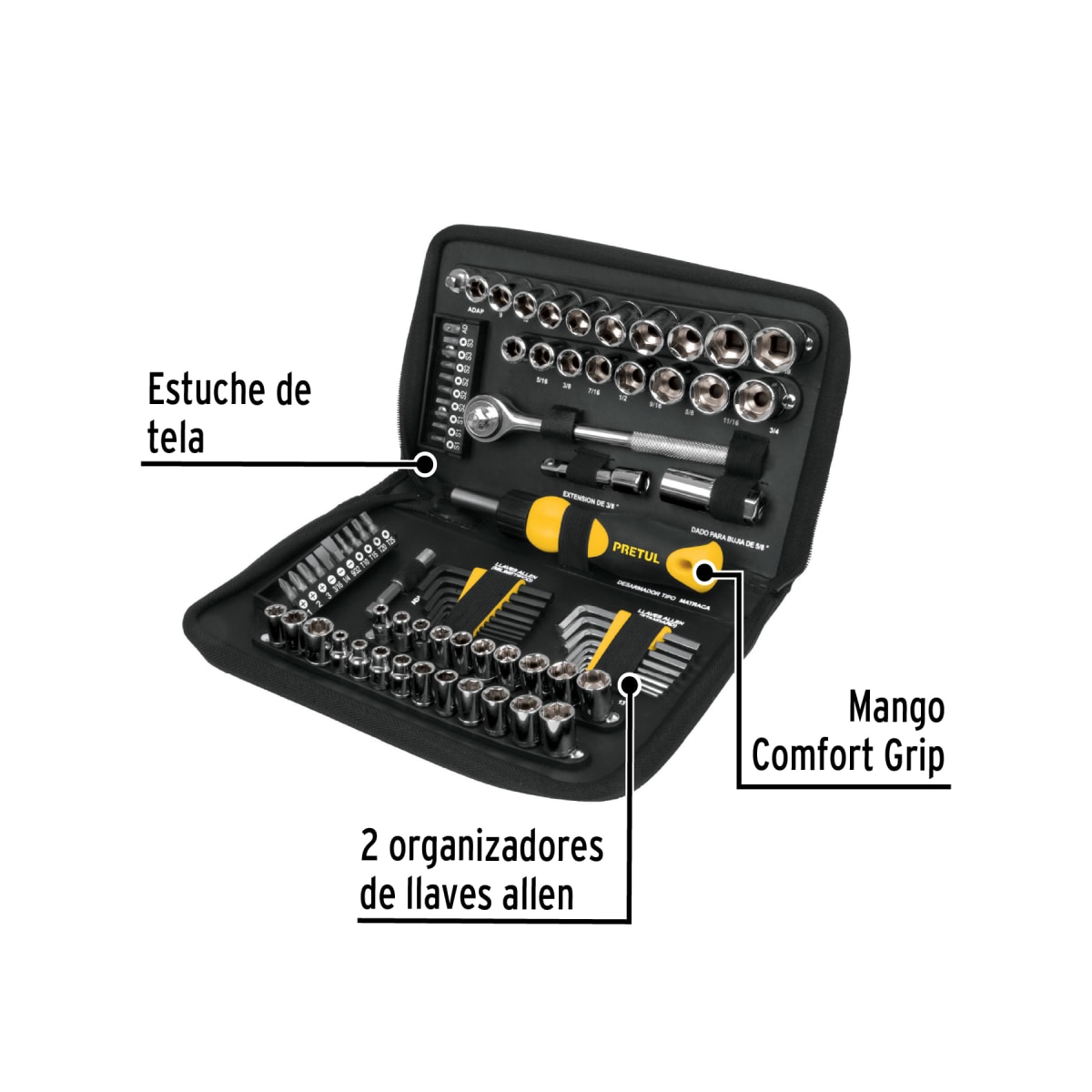 Juego de 83 herramientas 1/4