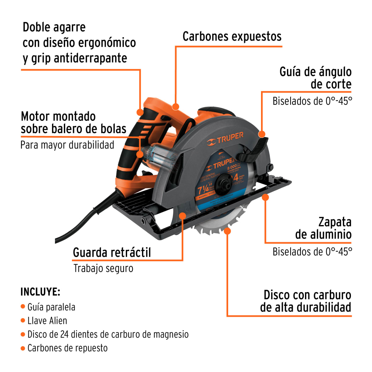 Taladro Percutor 600W + Sierra Caladora 750W y Sierra Caladora 1500W Truper6