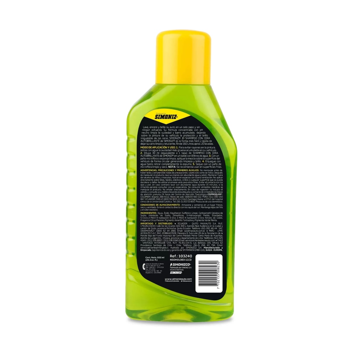 Shampoo con Cera 600ml Simoniz5