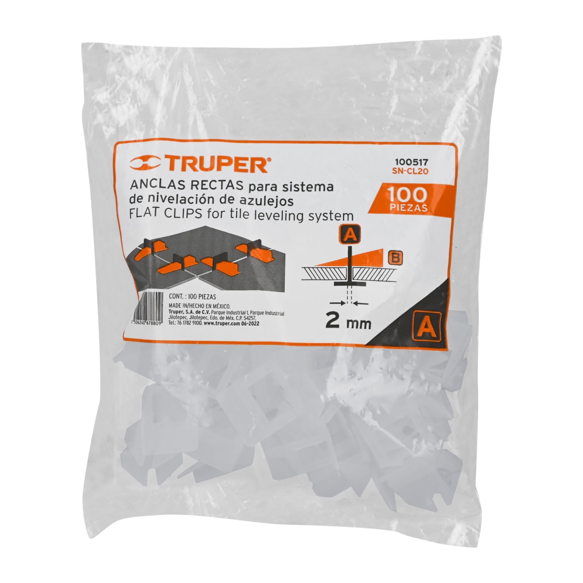 Anclas rectas para nivelacion de mayolica 100 unidades truper4