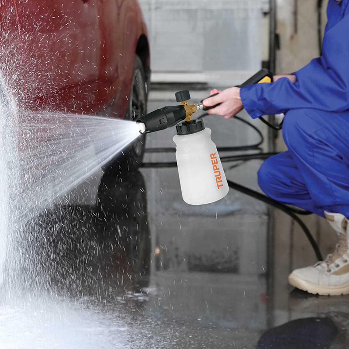 Dispensador con cañon lanza espuma para hidrolavadora Truper2