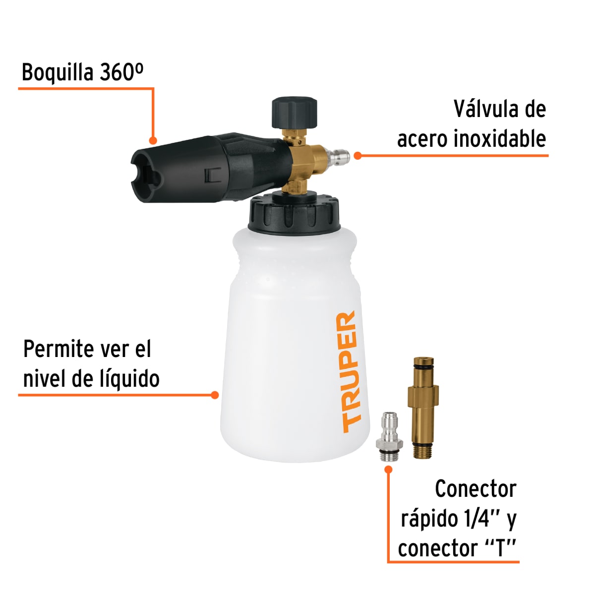 Combo Hidrolavadora 1800psi Truper + dispensador de jabón con cañón9