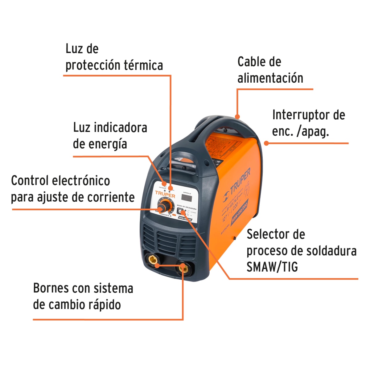 Soldadora inversora 200 A  bi-voltaje Truper2
