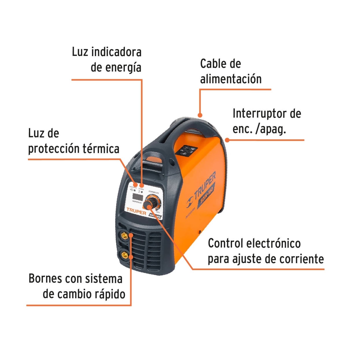 Combo soldadora inversora 160 A + mascara de soldar Truper4