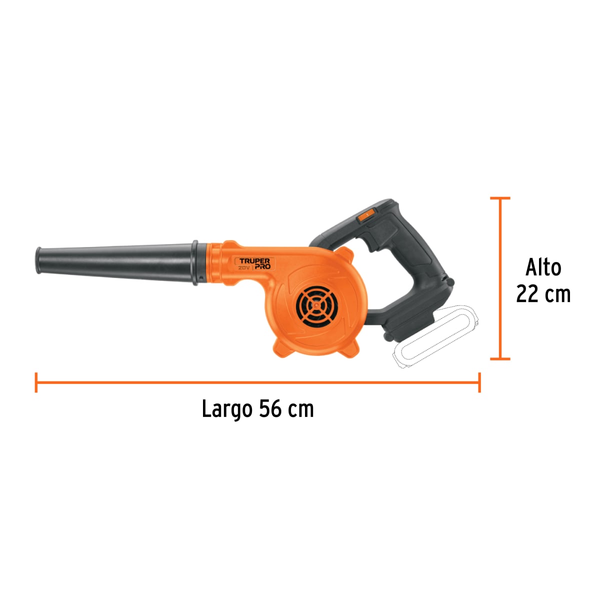 Sopladora Inalámbrica 20V + 1 Bateria 2ah + Cargador Truper4