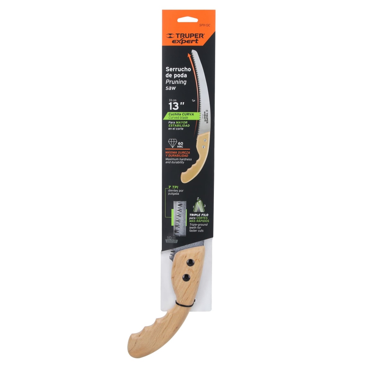Serrucho de poda 13'' hoja curva 7 DPP Truper4