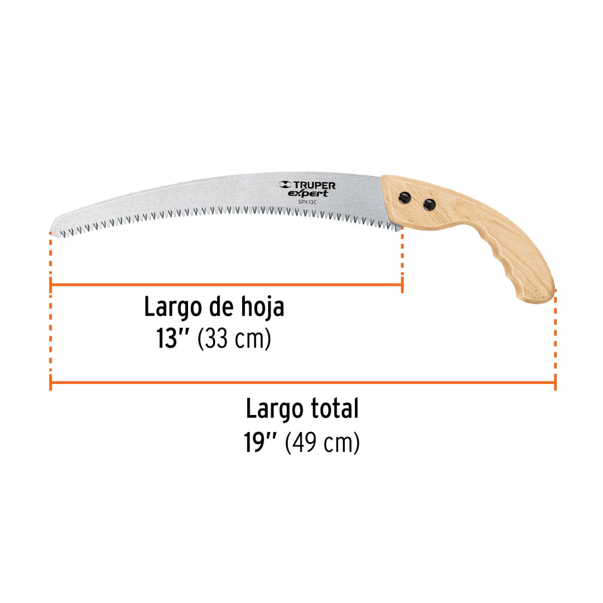 Serrucho de poda 13'' hoja curva 7 DPP Truper3