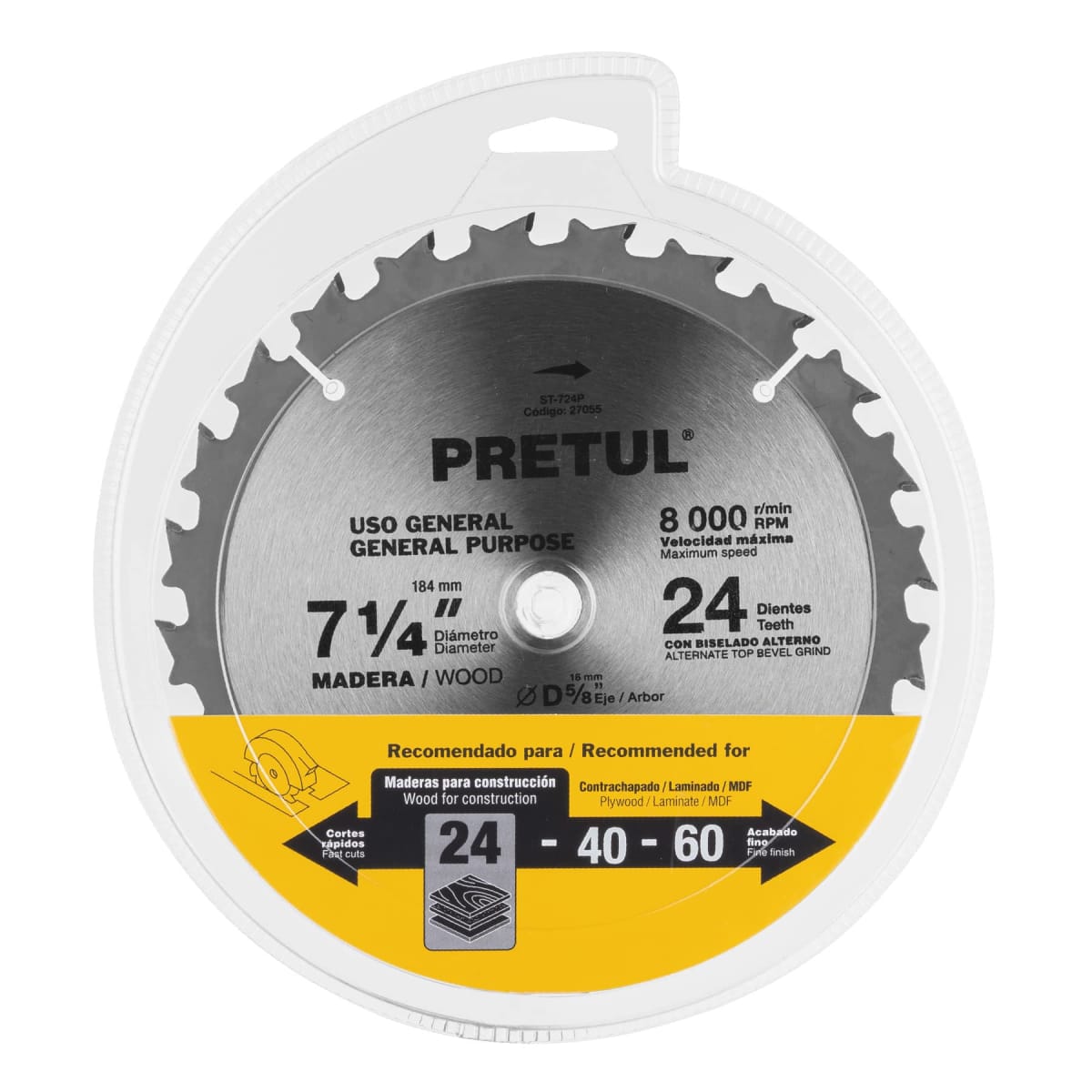 Disco para sierra circular 7 ¼