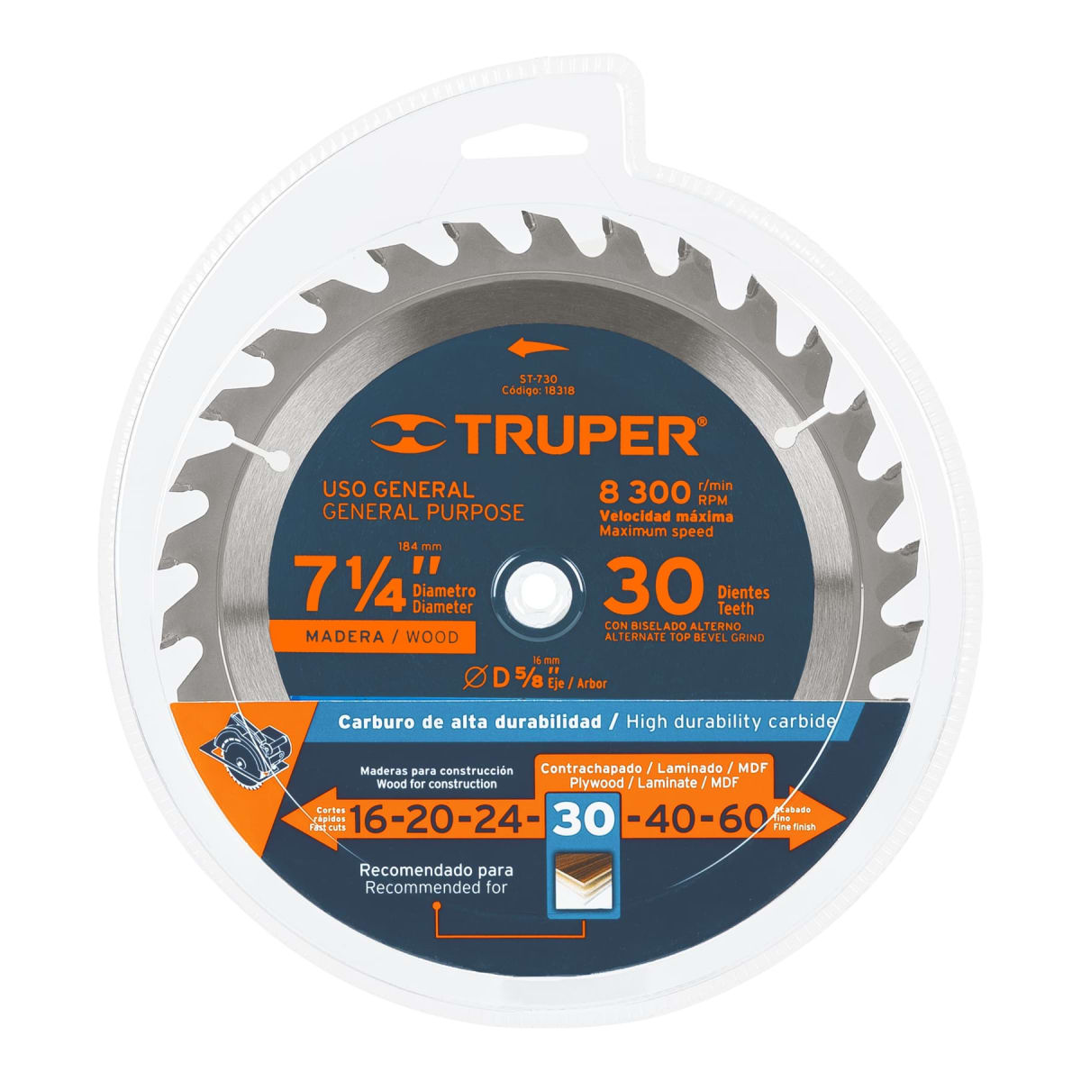 Disco para sierra circular 7 ¼