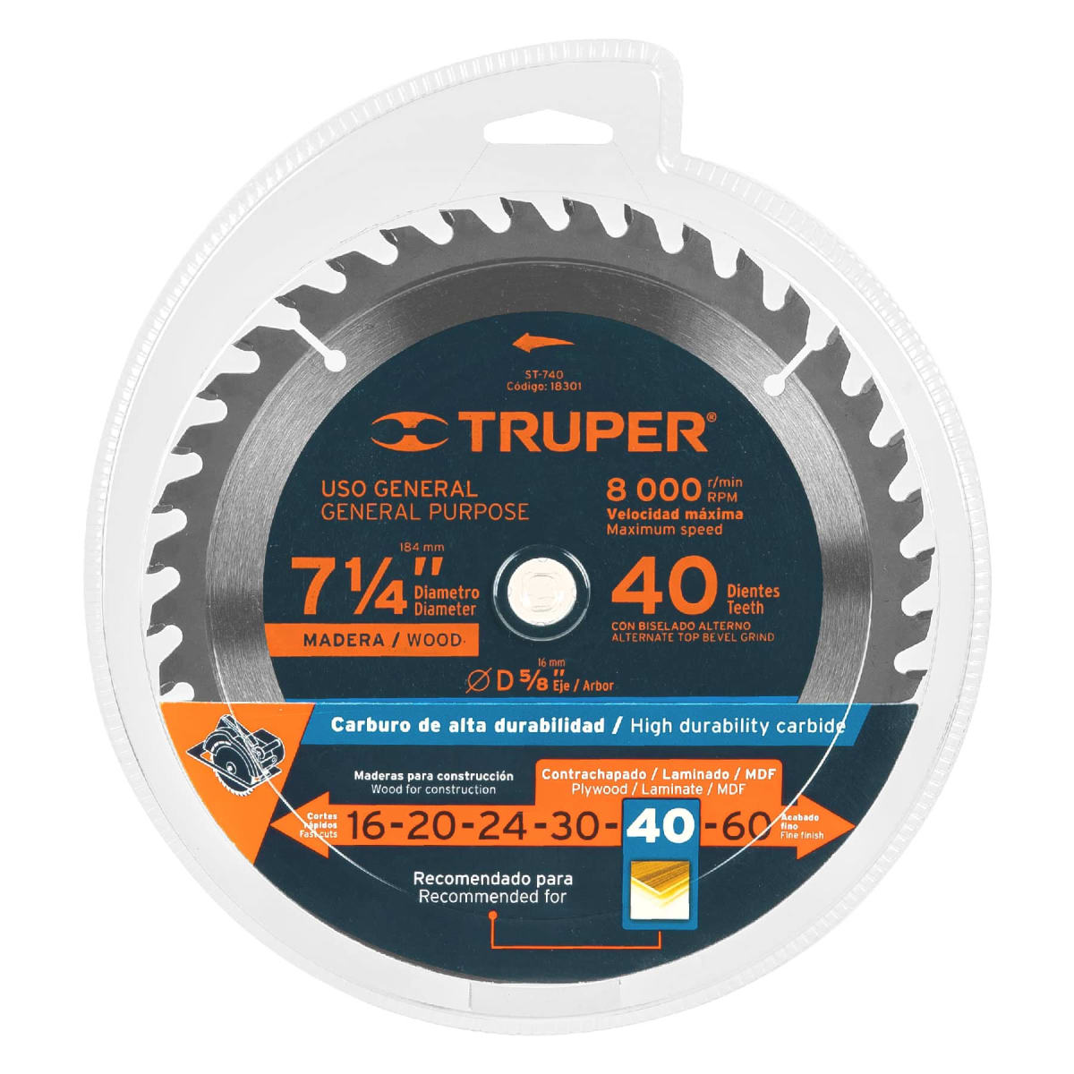 Disco para sierra circular 7 ¼