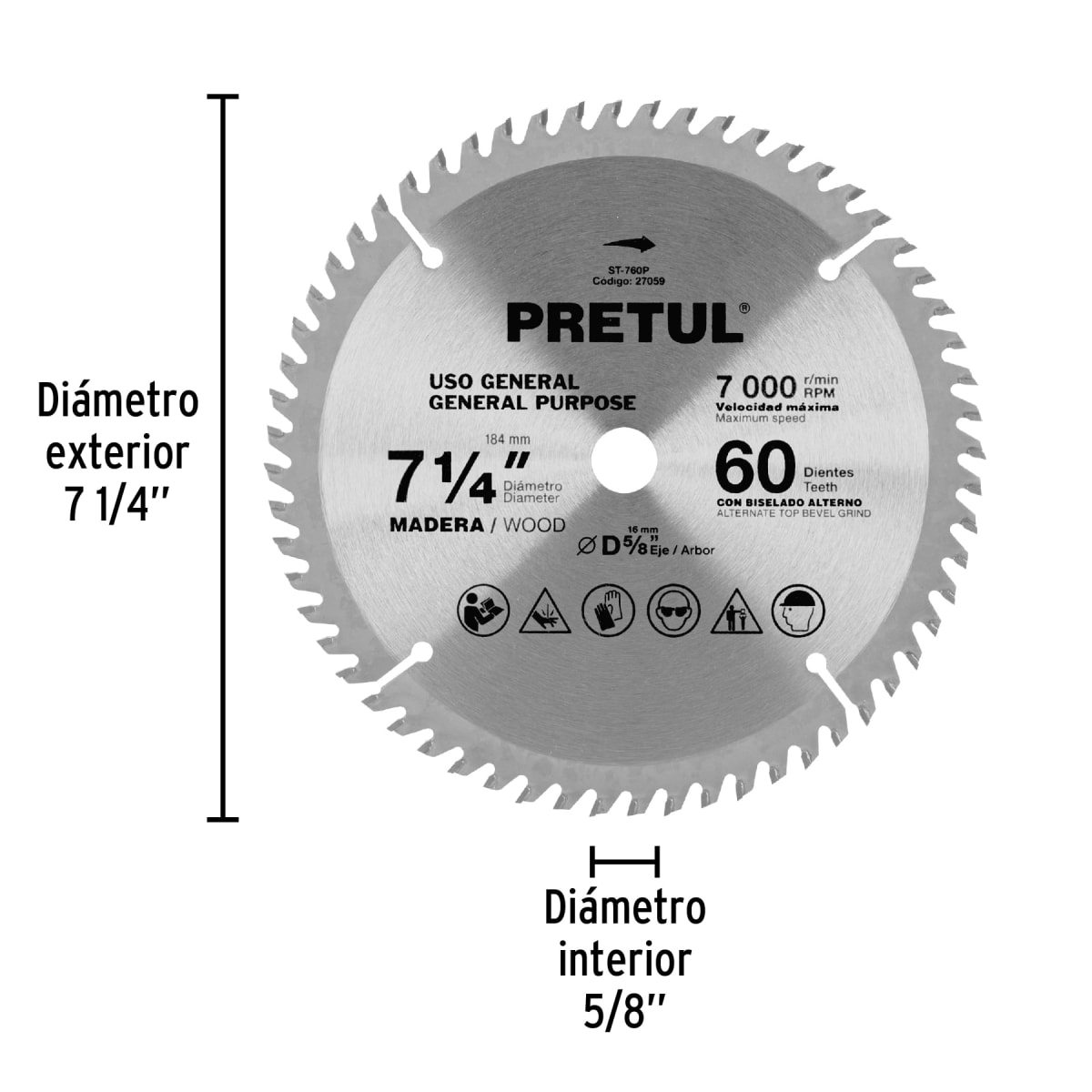 Disco para sierra circular 7 ¼