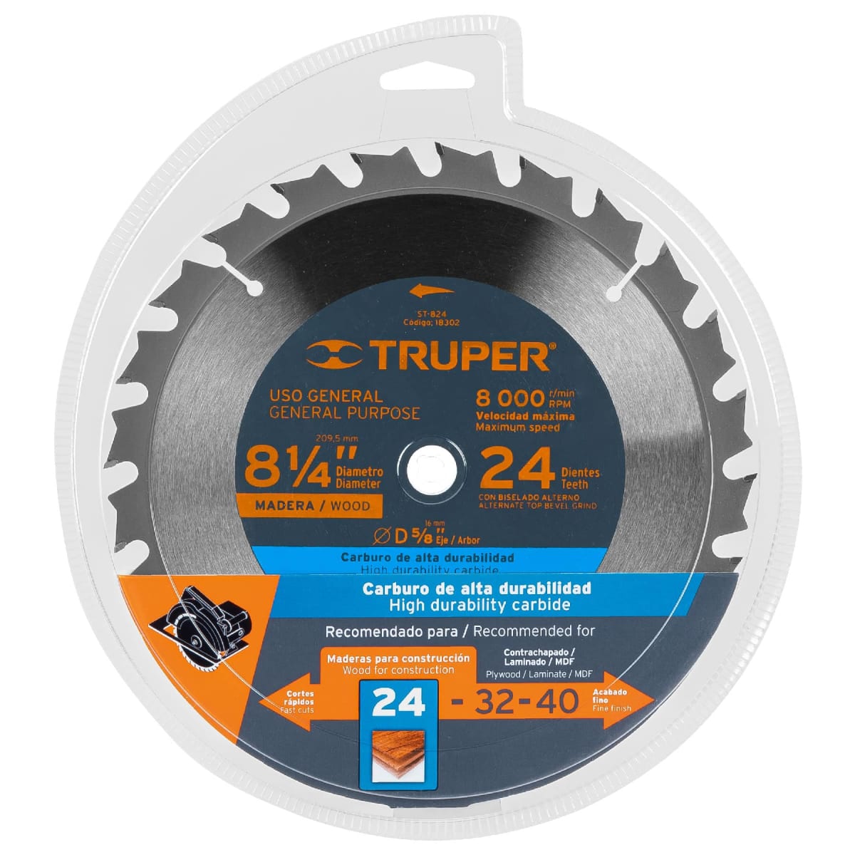 Disco para sierra circular 8 ¼